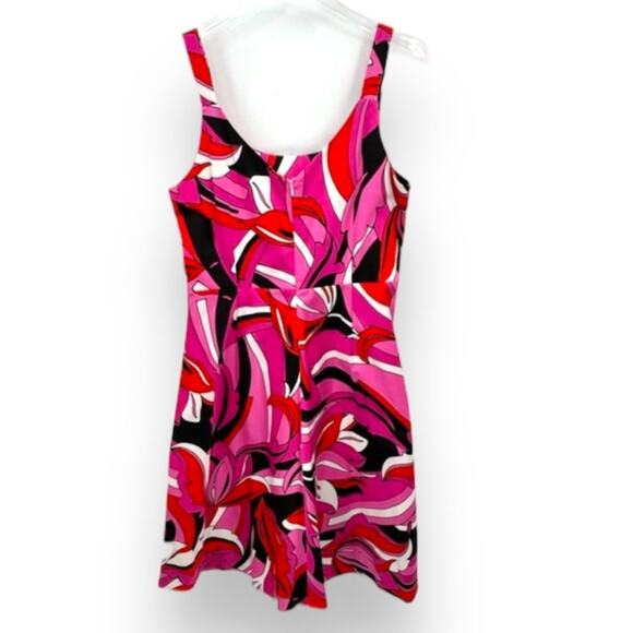 Madison Studio pink geometric print fit and flare sleeveless knee length dress - Picture 3 of 7